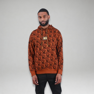 MDB Couture Men's Monogram Woven Hoodie Sweatshirt