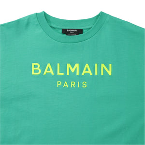 Balmain Kids Raised Neon Logo T-Shirt