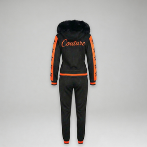MDB Couture Women's M-Star Fur Hooded Sweatsuit