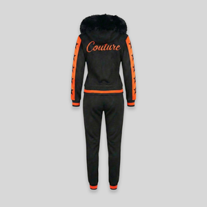 MDB Couture Women's M-Star Fur Hooded Sweatsuit