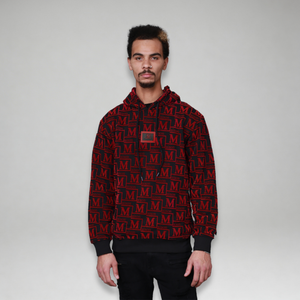 MDB Couture Men's Monogram Woven Hoodie Sweatshirt