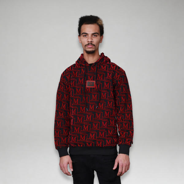 MDB Couture Men's Monogram Woven Hoodie Sweatshirt