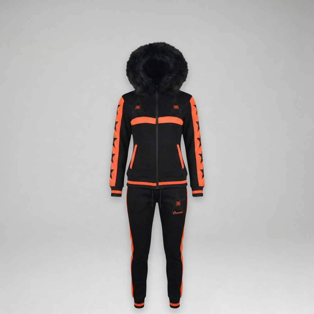 MDB Couture Women's M-Star Fur Hooded Sweatsuit