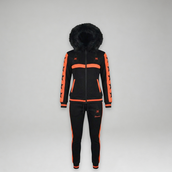 MDB Couture Women's M-Star Fur Hooded Sweatsuit