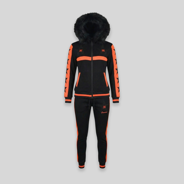 MDB Couture Women's M-Star Fur Hooded Sweatsuit