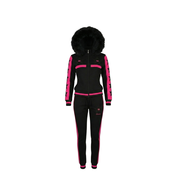 MDB Couture Women's M-Star Fur Hooded Sweatsuit