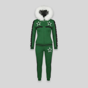 MDB Couture Women's M-Star Fur Hooded Sweatsuit