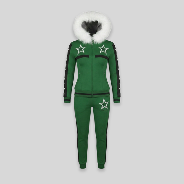 MDB Couture Women's M-Star Fur Hooded Sweatsuit