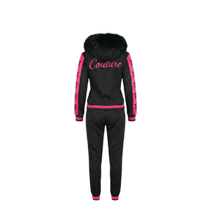 MDB Couture Women's M-Star Fur Hooded Sweatsuit