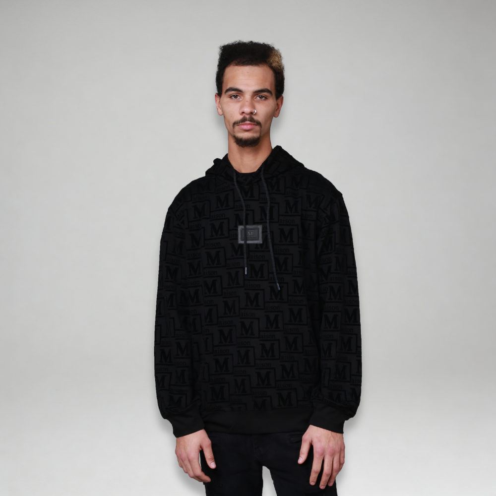 MDB Couture Men's Monogram Woven Hoodie Sweatshirt
