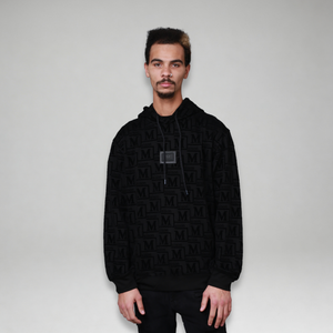 MDB Couture Men's Monogram Woven Hoodie Sweatshirt