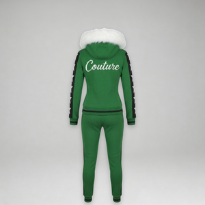 MDB Couture Women's M-Star Fur Hooded Sweatsuit