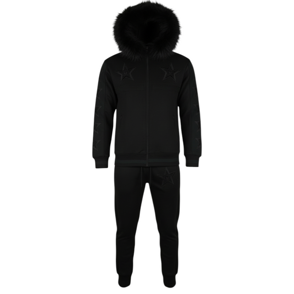 MDB Couture Men's M-Star Fur Hooded Sweatsuit