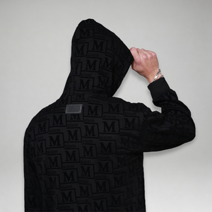 MDB Couture Men's Monogram Woven Hoodie Sweatshirt