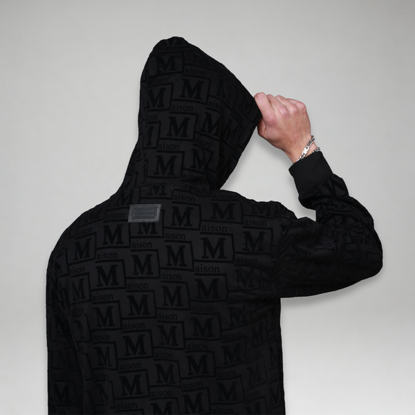 MDB Couture Men's Monogram Woven Hoodie Sweatshirt