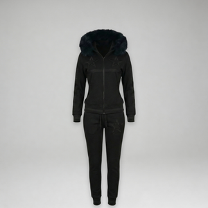 MDB Couture Women's M-Star Fur Hooded Sweatsuit