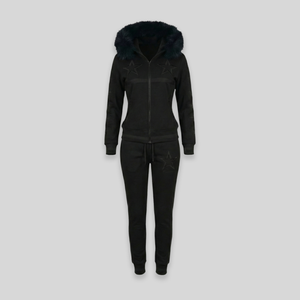 MDB Couture Women's M-Star Fur Hooded Sweatsuit