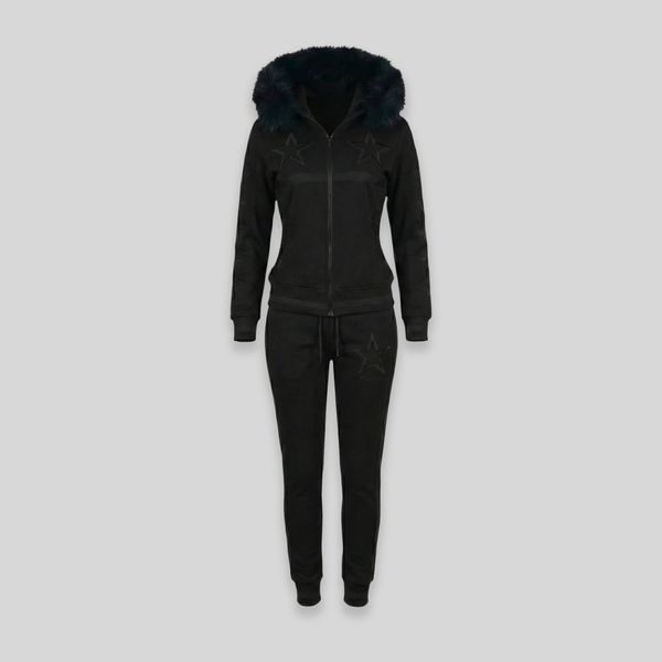 MDB Couture Women's M-Star Fur Hooded Sweatsuit