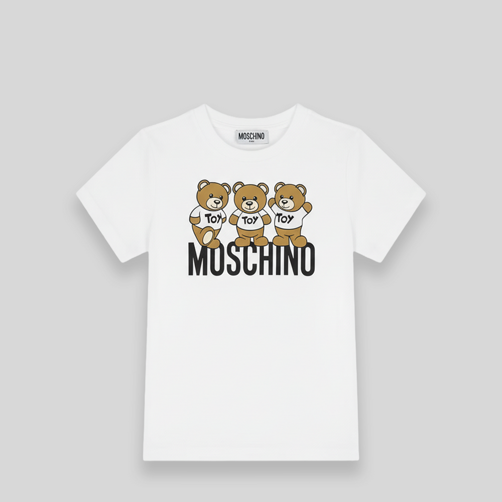 Moschino Kids Triple Teddy Bears Logo T-Shirt