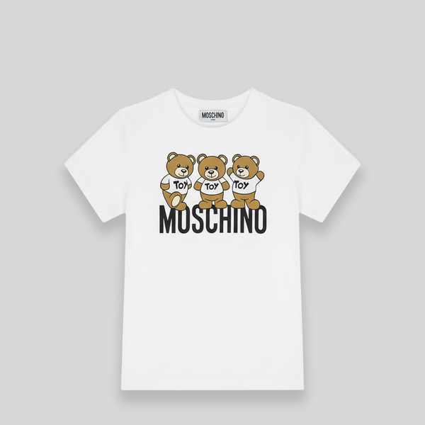 Moschino Kids Triple Teddy Bears Logo T-Shirt