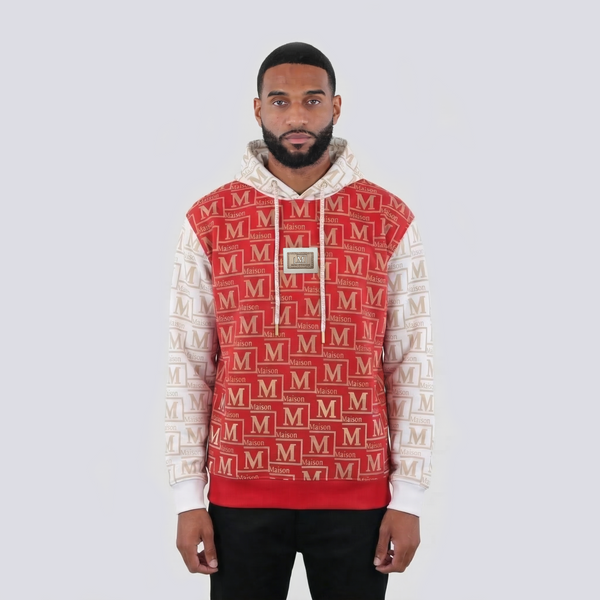 MDB Couture Men's Colorblock Monogram Hoodie Sweatshirt