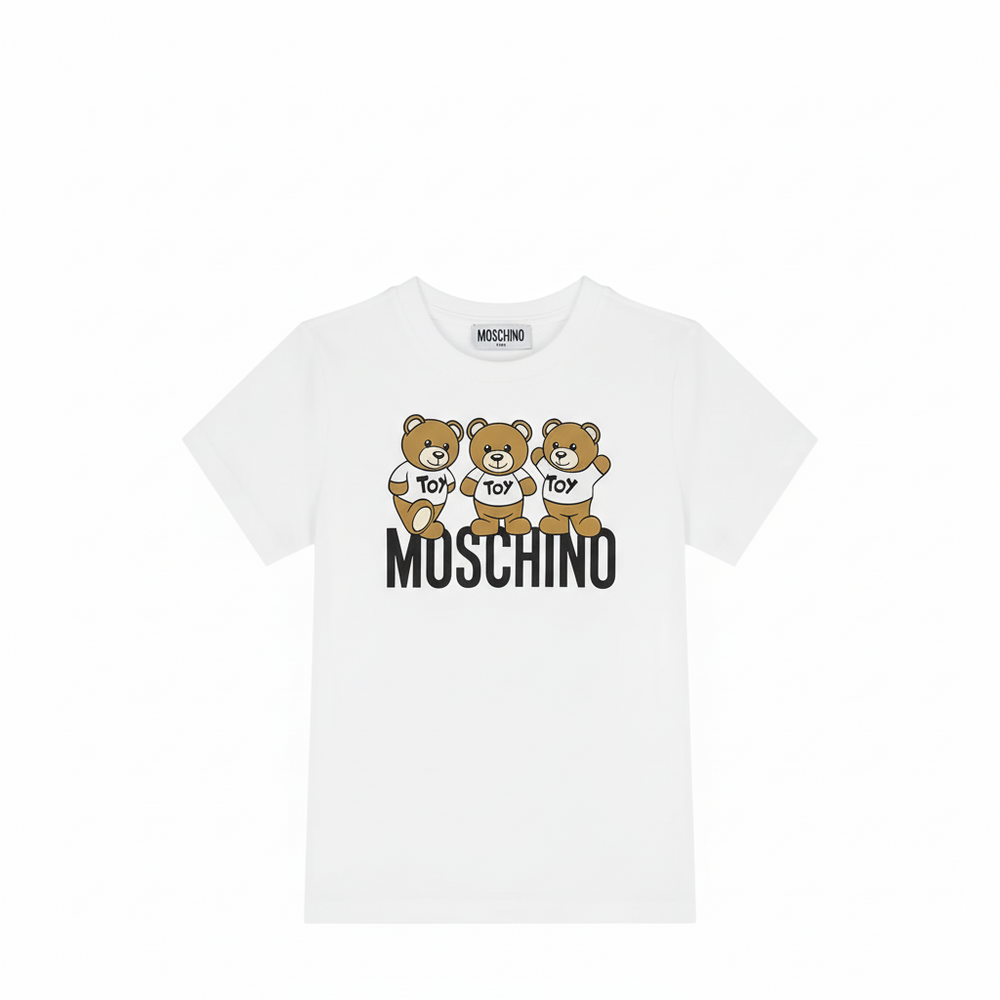 Moschino Kids Triple Teddy Bears Logo T-Shirt