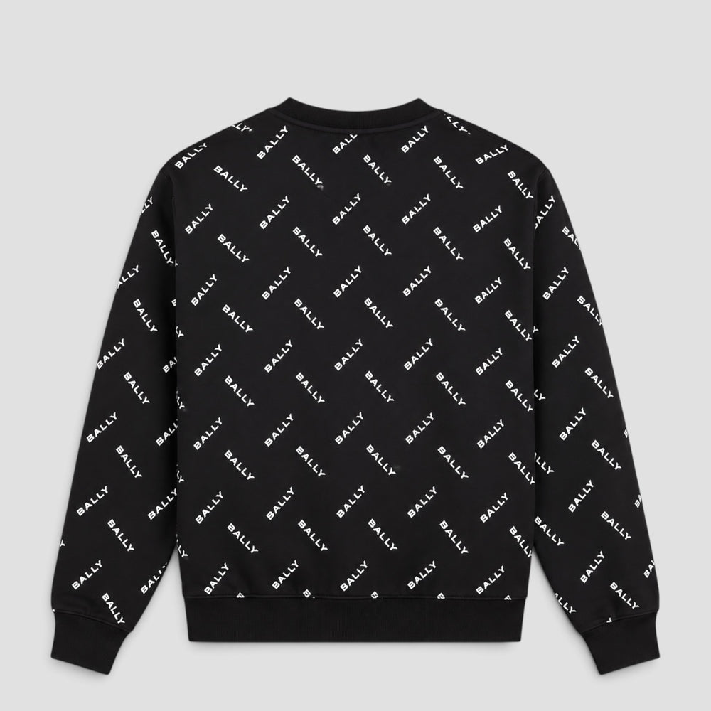 Bally Men's Monogram Sweatshirt in Dark Blue Cotton