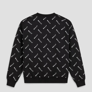 Bally Men's Monogram Sweatshirt in Dark Blue Cotton