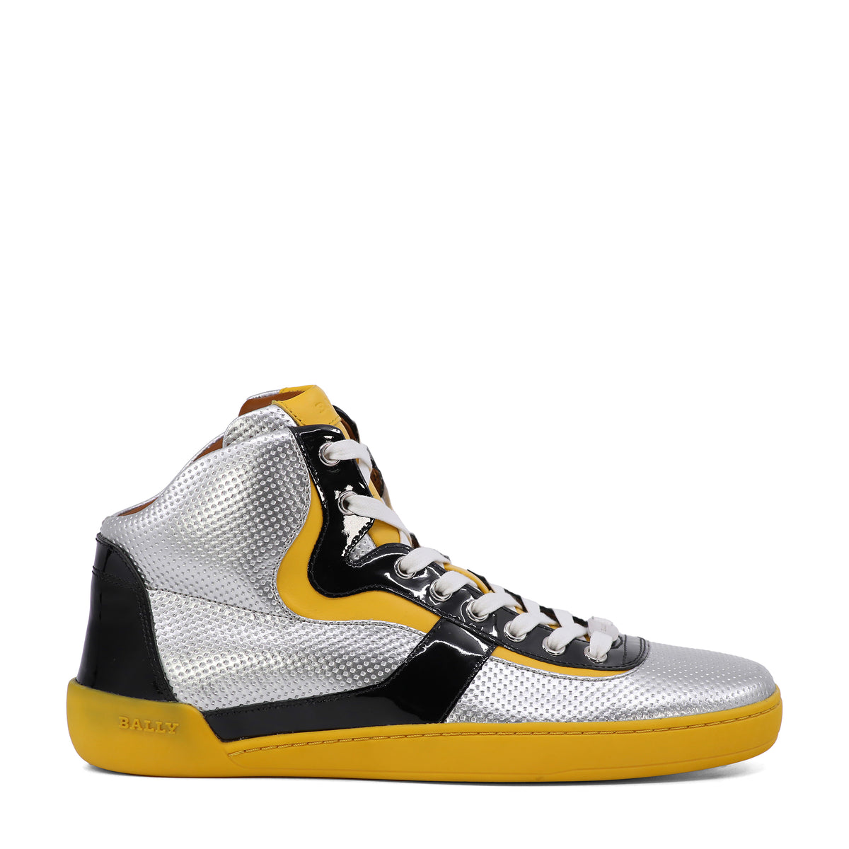 NIB BALLY AVRO-E SILVER LEATHER NEOPRENE LOGO LACE UP TRAINER SNEAKERS 9 US 42 Amazon.com | Bally Orivel Men main image 2