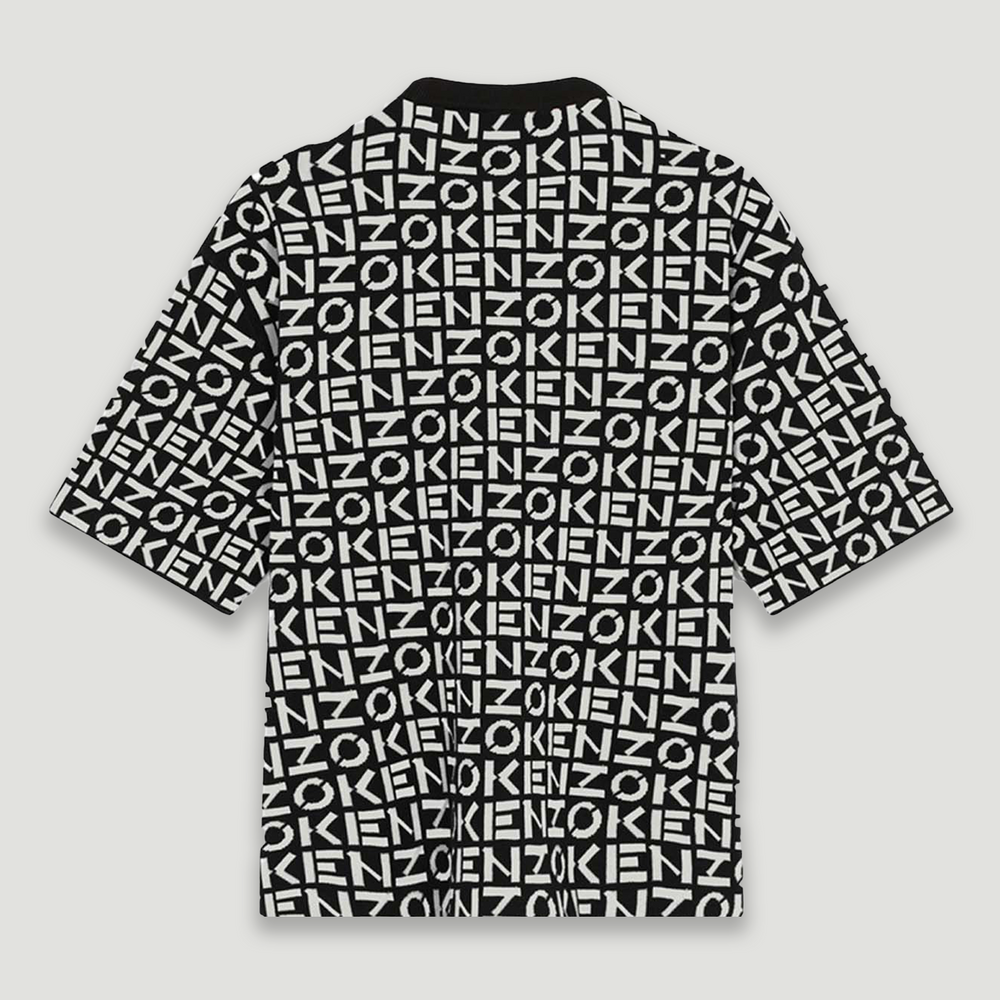 Kenzo Men's Oversize Monogram Short-Sleeve Jumper Shirt