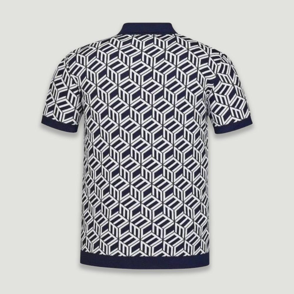 MCM Men's Cubic Monogram Knit Polo