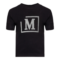 MDB Brand Kid's Classic M Embroidered Logo Tee - Black w/ Unicolor Logo