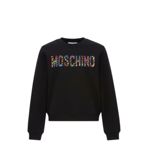 Moschino Kids Animal Print Logo Cotton Sweatshirt