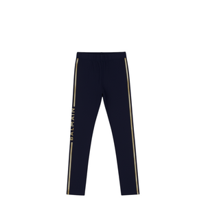 Balmain Kids Girl's Striped Logo Leggings