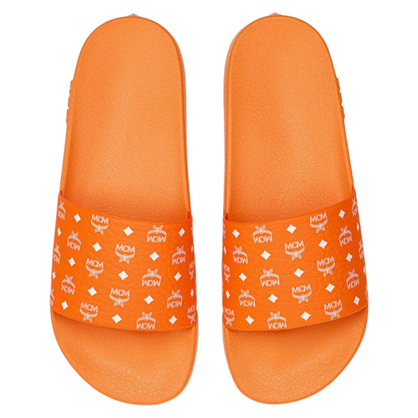 MCM Men's Monogram Print Rubber Slides