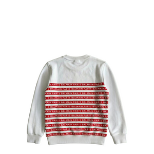 Balmain Kids Striped Logo Sweatshirt