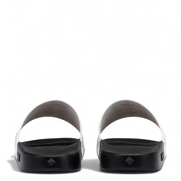 MCM Men's Monogram Print Rubber Slides