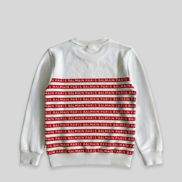 Balmain Kids Striped Logo Sweatshirt