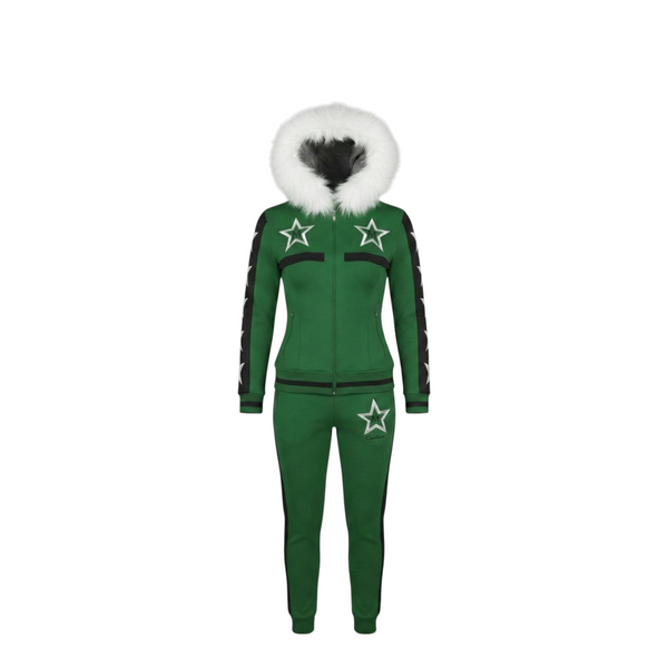 MDB Couture Women's M-Star Fur Hooded Sweatsuit