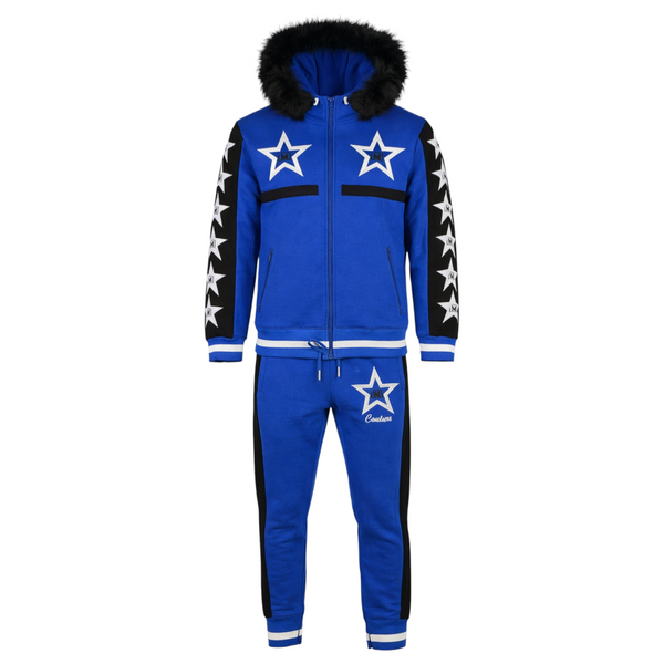 MDB Couture Men's M-Star Fur Hooded Sweatsuit