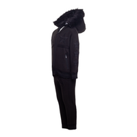 MDB Couture Kid's M-Star Fur Hooded Fleece Sweatsuit - Black