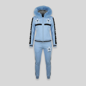 MDB Couture Women's M-Star Fur Hooded Sweatsuit