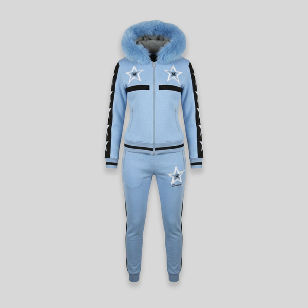 MDB Couture Women's M-Star Fur Hooded Sweatsuit