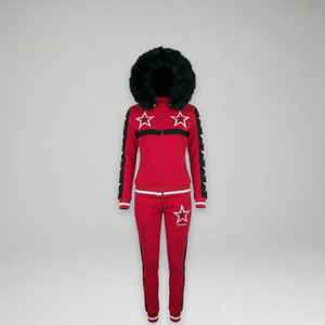 MDB Couture Women's M-Star Fur Hooded Sweatsuit