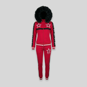 MDB Couture Women's M-Star Fur Hooded Sweatsuit
