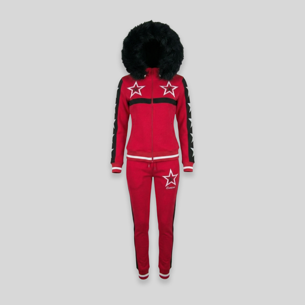 MDB Couture Women's M-Star Fur Hooded Sweatsuit