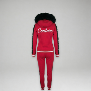 MDB Couture Women's M-Star Fur Hooded Sweatsuit