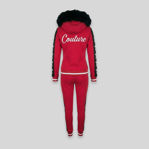 MDB Couture Women's M-Star Fur Hooded Sweatsuit