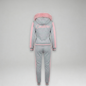 MDB Couture Women's M-Star Fur Hooded Sweatsuit