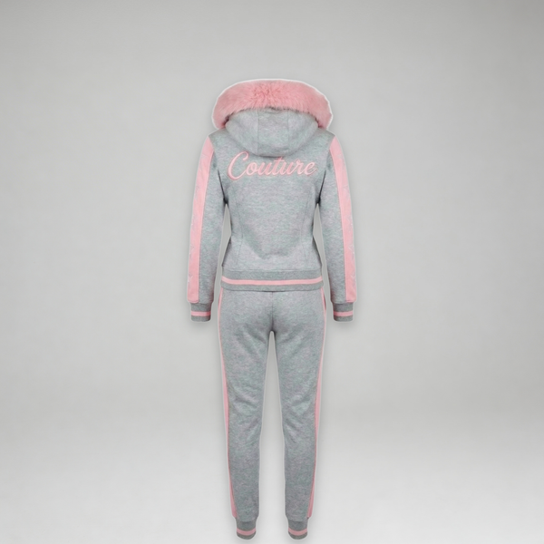 MDB Couture Women's M-Star Fur Hooded Sweatsuit